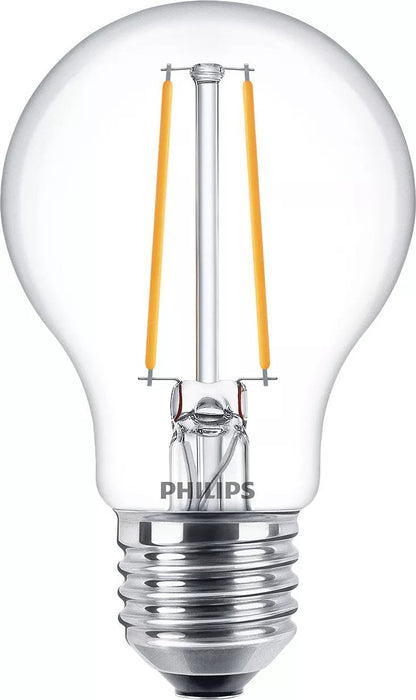 Philips Bombilla Con Led-Filament - Form: A60 - Transparente Finish - E27 - 1.5 W (Equivalente 15 W)