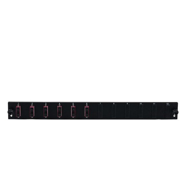 Efb Bestckte 12 Port Frontblende Mit 6 X Sc Duplex Kupplung Om4 Vertikal, Grau