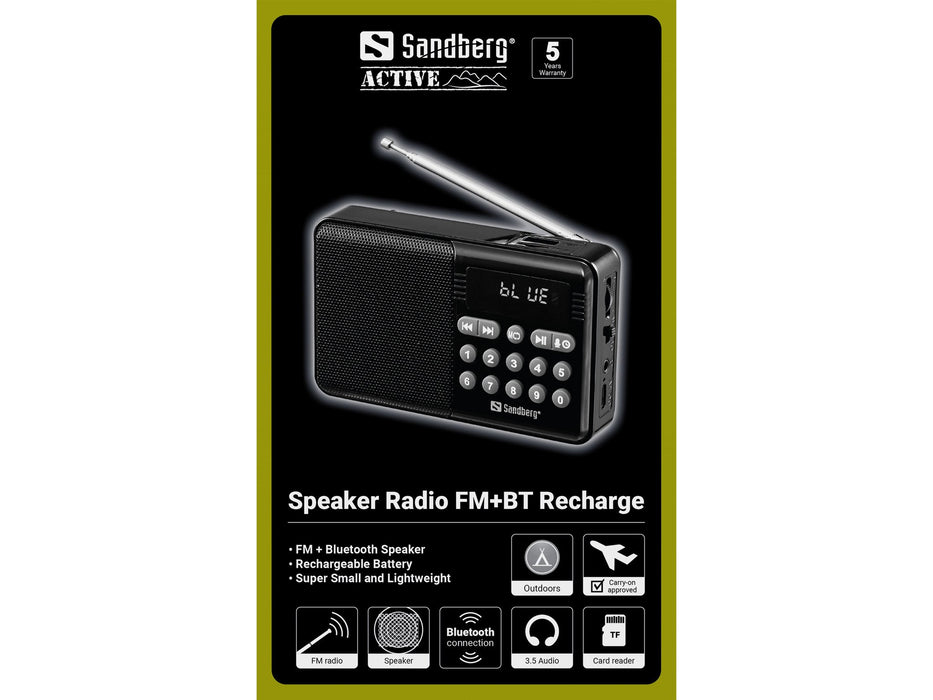 EAN 5705730421181 - Sandberg 421-18 radio Portátil Analógica Negro imagen 4