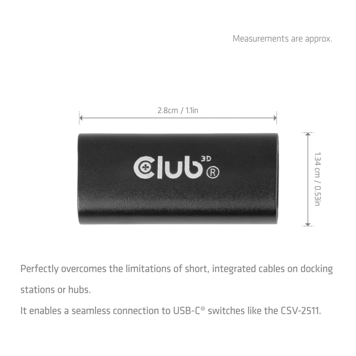 Club3d Adapter Usb-C > Usb-C 40gbps 240w 8k@60hz H/H Retail