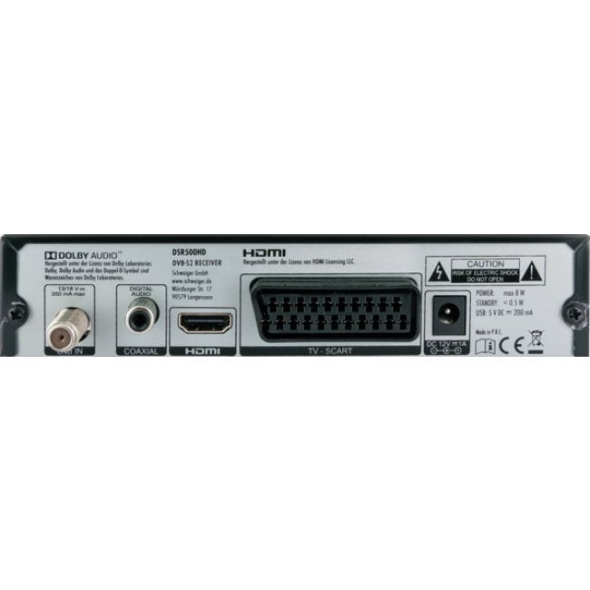 EAN 4004005023329 - Schwaiger DSR500HD descodificador para televisor Cable Full HD Negro imagen 5