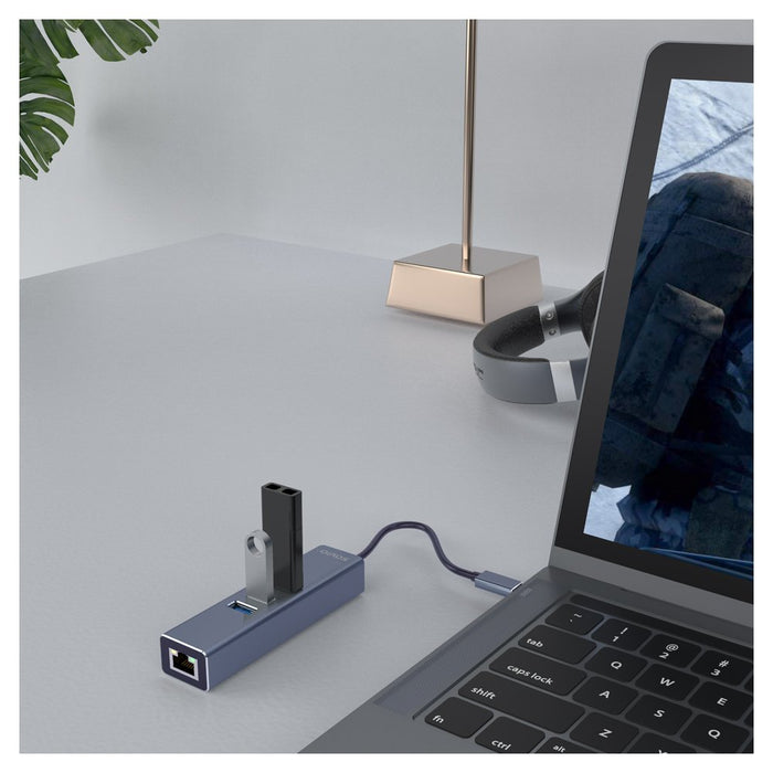 EAN 5901986047773 - Savio AK-57 USB-A - 3 x USB-A HUB with RJ-45 Gigabit Ethernet adapter 5000 Mbit/s grey USB 3.2 Gen 1 (3.1 imagen 3