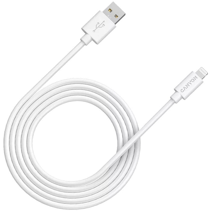 Canyon Mfi-12 Usb-A Do Lightning 2m Bialy