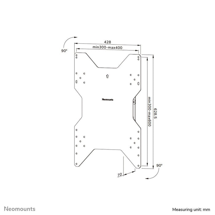 Neomounts Wandhalterung 600x400 55-75'' Drehbar Samsung Flip White