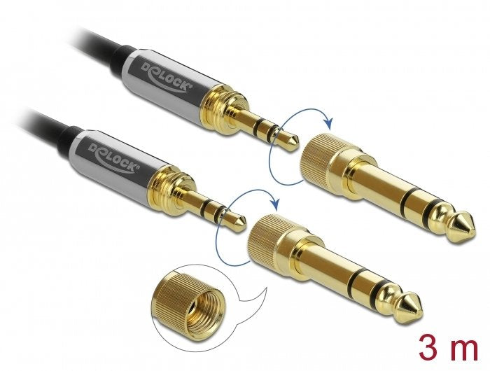EAN 4043619857876 - DeLOCK 85787 cable de audio 3 m 3,5mm Negro, Gris imagen 4