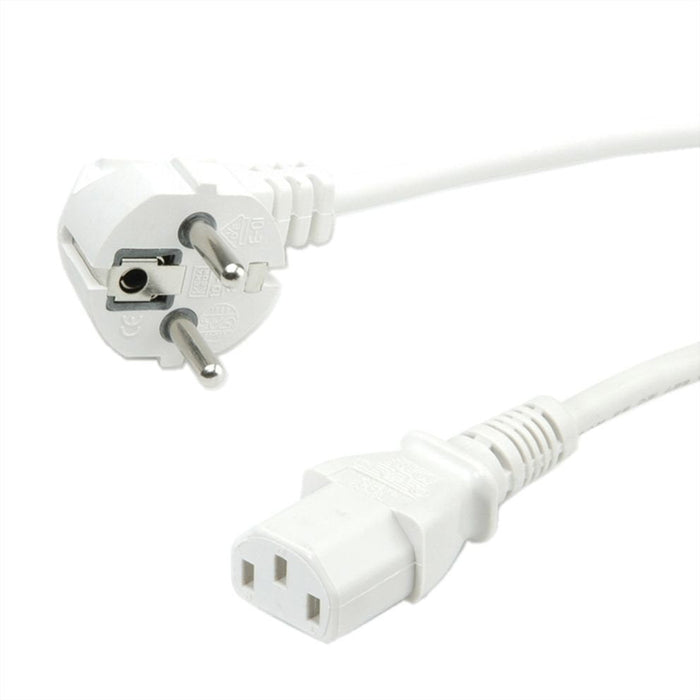 Roline Verde Netzcable, Gerade Iec-Buchse, Wei, 1,8 M
