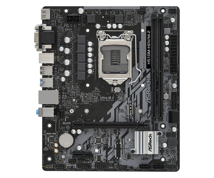 Placa Base Asrock Intel 1200 H510m-Hdv/M.2 M-Atx, 2xd4 3200, Usb3.2, Sata3