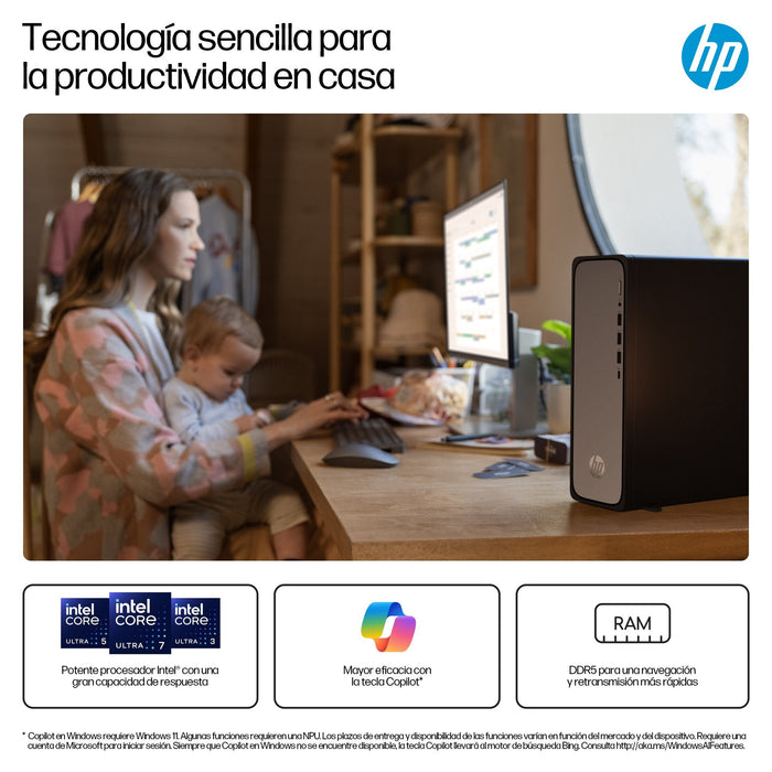 Pc Sobremesa Hp Omnidesk Slim S03 0027ns Intel Core I5 13400 8 Gb Ram 512 Gb Ssd Windows 11 Home Plata
