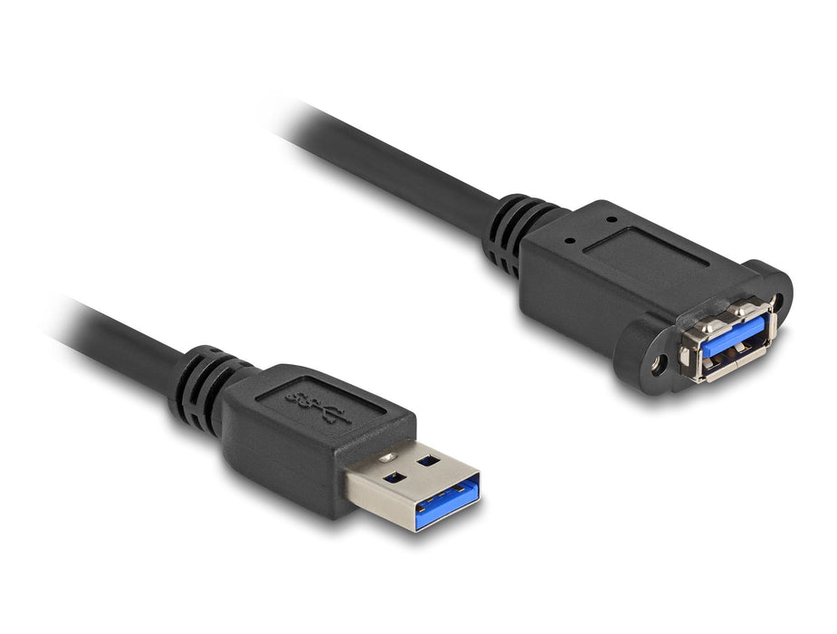 Delock 80486 Cable Usb 5 Gbps Usb Tipo-A Macho A Usb Tipo-A Hembra Para Instalación 1 M Negro