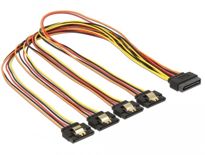 EAN 4043619601585 - DeLOCK 60158 cable de SATA 0,5 m SATA de 15 pines 4 x SATA de 15 pines Multicolor imagen 1
