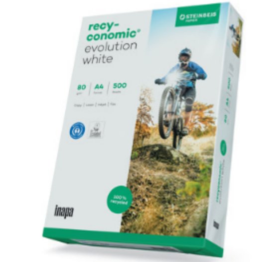 EAN 4011211075653 - inapa-tecno recyconomic evolutio 80g 210x297 R papel para impresora de inyección de tinta A4 (210x297 mm) imagen 1