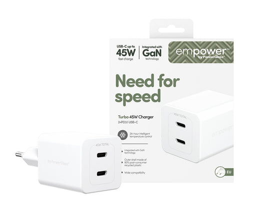 EAN 5715685027574 - PanzerGlass empower™ by ® Turbo 45W Charger incl. 2 x USB-C | EU Plug | Silver White Smartphone Blanco Co imagen 2