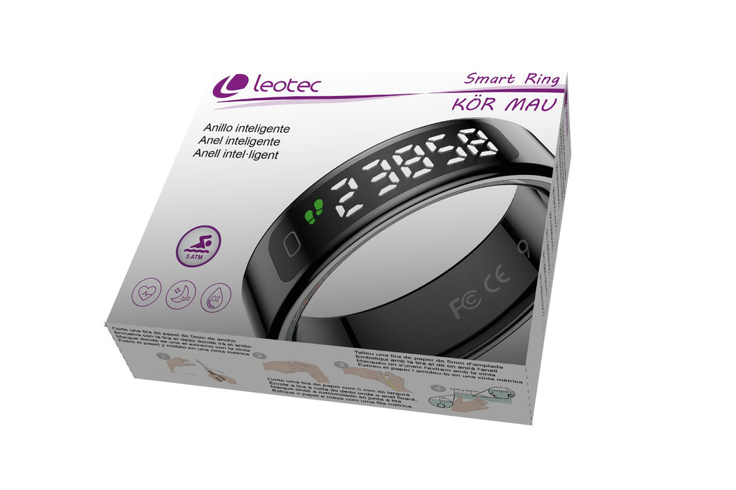 EAN 8436588883384 - Leotec LESR01K10 rastreador de actividad LED Anillo inteligente rastreador de actividad IPX8 Negro imagen 7