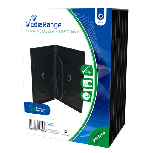 EAN 4260057123558 - MediaRange BOX35-4 funda para discos ópticos Funda de DVD 4 discos Negro imagen 1