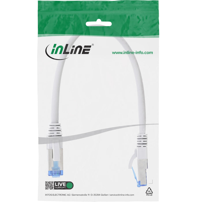 Cable De Red Inline S/Ftp Pimf Cat.6a Libre De Halógenos 500mhz Blanco 0.3m