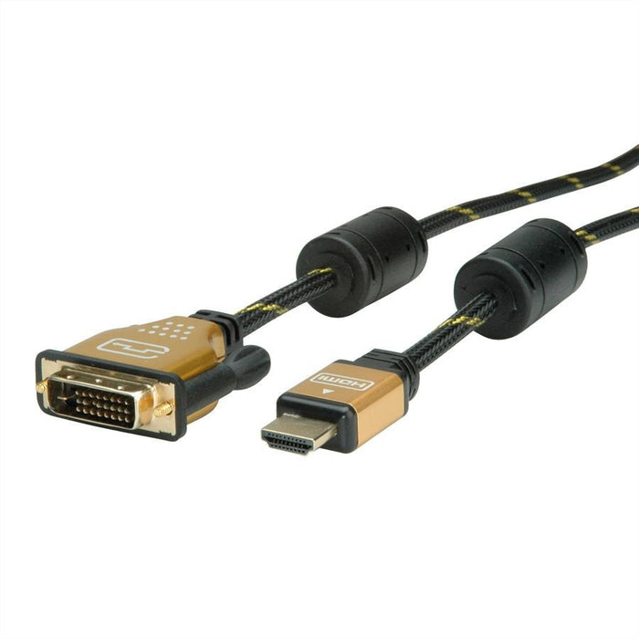 Roline Gold Monitorcable Dvi (24+1) - Hdmi, St St, 1,5 M
