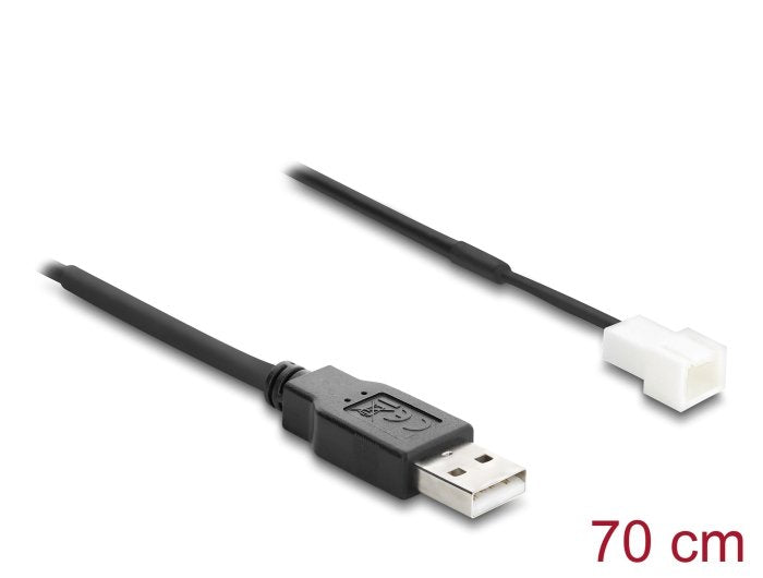 Delock Cable De Ventilador Usb-A 2.0 St > 3pin Conexión De Ventilador.-St 70cm