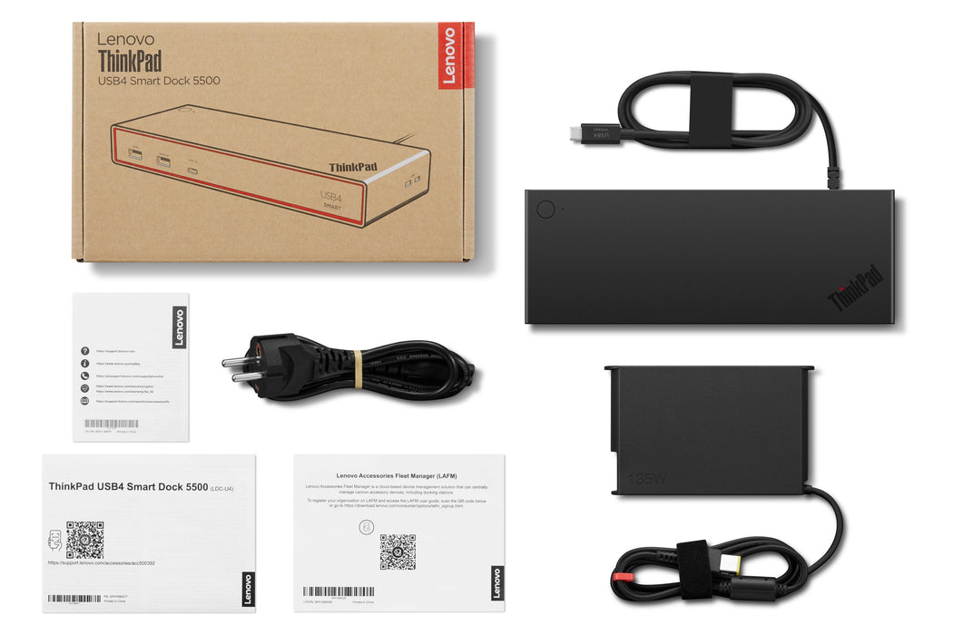 Thinkpad Usb4 Smart Dock 5500  With 135w Adapter Wired Black