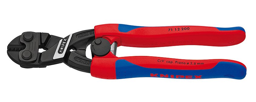 Cortaalambres Knipex Cobolt  Compacto De Cabeza Atramanteda, Alicates De Corte Cortaalambres Compacto De Cabeza Atramanteda, Acero Cromo Vanadio, De Plástico, Azul/Rojo, 20 Cm, 375 G