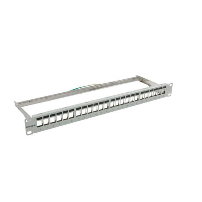 Keymone,Modulträger, 19\"Patchpanel Para 24xtp-Modul, 1he(T152mm), Lichtgris, Synergy 21,