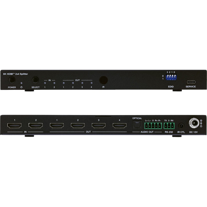 Splitter Hdmi  2x4 Puertos 8k 60hz Inline   2x4, Hdmi 8k/60hz (4k120hz)