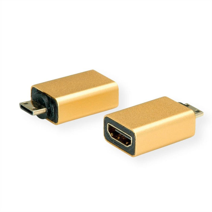 EAN 7630049614314 - ROLINE 12.03.3154 cambiador de género para cable HDMI-C HDMI-A Oro imagen 1