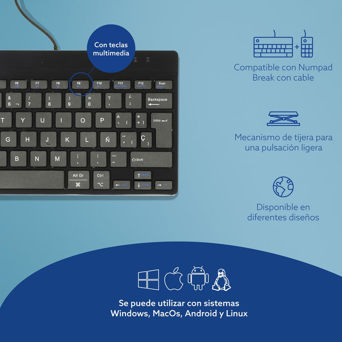 EAN 8719274492290 - R-Go Tools RGOCOESWDBL teclado Universal USB Español imagen 8