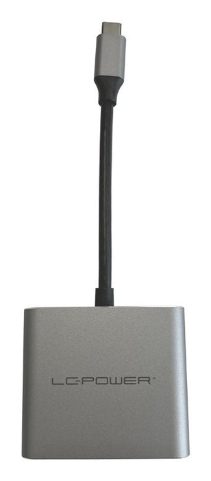 Lc-Power Lc-Hub-C-Multi-4-V2 Hub De Interfaz Usb Tipo C 5000 Mbit/S Plata, Negro