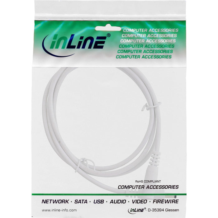 Cable De Extensión De Cc Inline, Enchufe De Cc Macho/Hembra 4,0x1,7 Mm, Blanco, 0,5 M