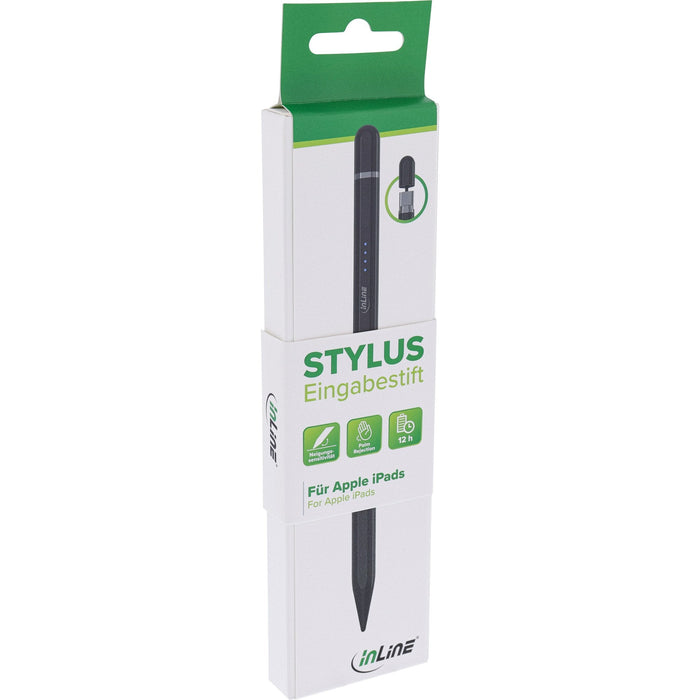 Inline Stylus - Tabletstift Para Apple Ipads - Con Batería - Usb-C - Negro