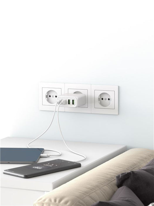 EAN 4040849648182 - Goobay 64818 cargador de dispositivo móvil Auriculares, Portátil, Smartphone Blanco Corriente alterna Car imagen 5
