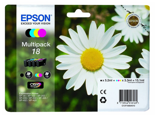 EAN 8715946518169 - Epson Daisy C13T18064010 cartucho de tinta 1 pieza(s) Original Rendimiento estándar Negro, Cian, Magenta, imagen 1