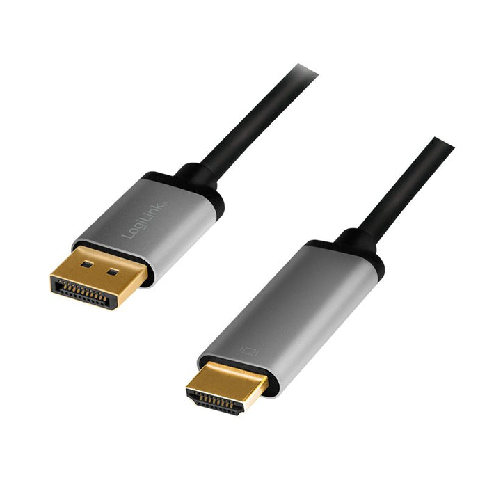 EAN 4052792062090 - LogiLink CDA0107 adaptador de cable de vídeo 2 m DisplayPort HDMI Negro, Gris imagen 1