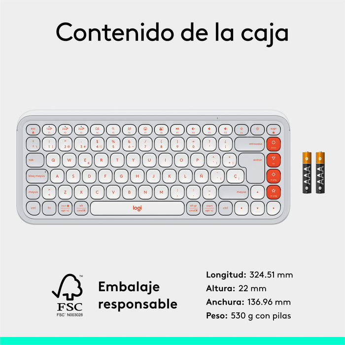 EAN 5099206127456 - Logitech 920-013069 teclado Universal Bluetooth QWERTY Español Blanco imagen 18