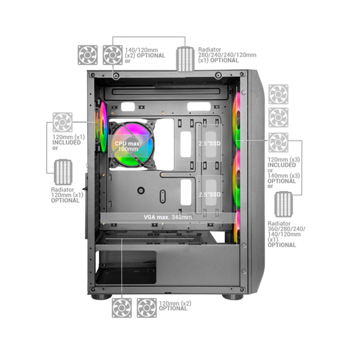 EAN 8435693102557 - Mars Gaming MCKX carcasa de ordenador imagen 4