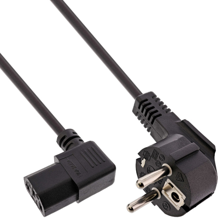 Cable De Alimentación Inline Con Ángulo Recto Negro 1,8 M