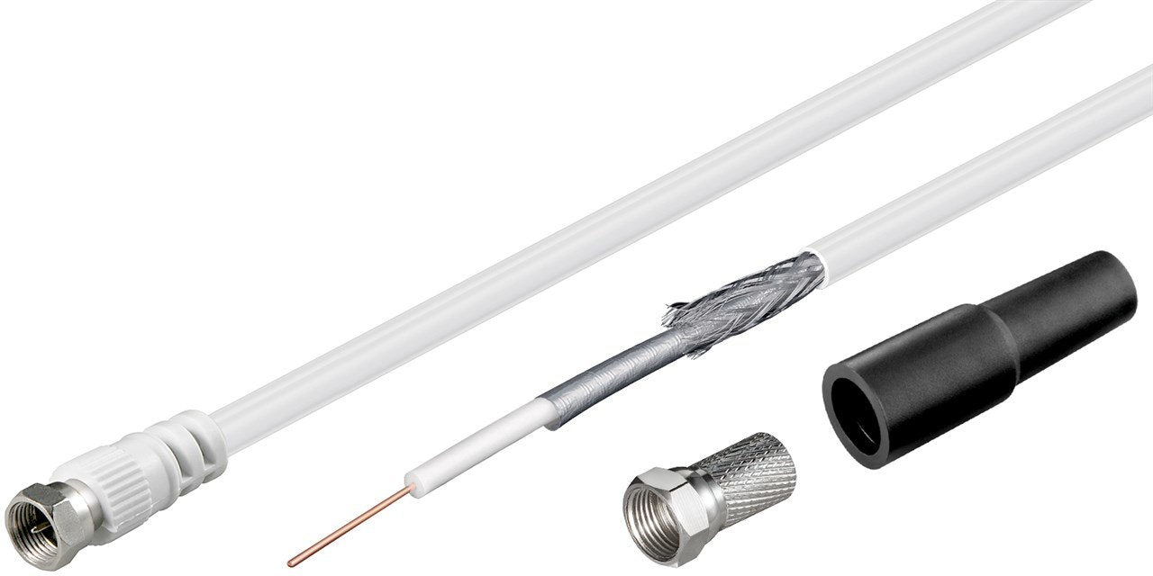 100 Db Coax Antenna Cable Kit, 10 M - 2 X Shielded Lnb Conne