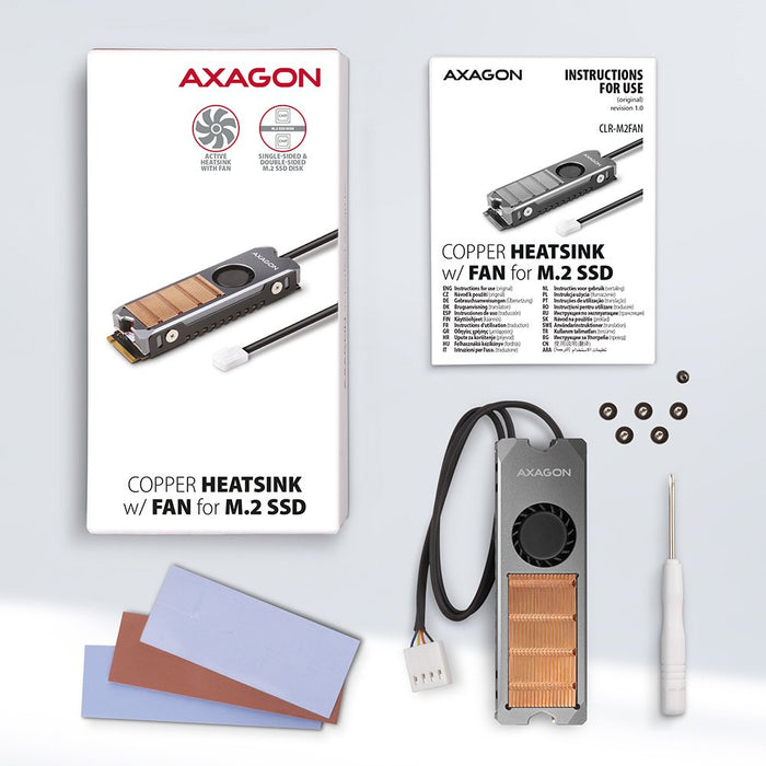 EAN 8595247906588 - Axagon CLR-M2FAN sistema de refrigeración para ordenador Unidad de estado sólido, M.2 NVMe SSD Disipador  imagen 7