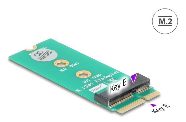 Delock Adaptador M.2 Key E Macho A M.2 Key E Slot