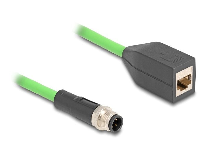 Delock 60571 Cable M12 Codificado D 4 Pin Macho A Rj45 Hembra Pur (Tpu) 0,5 M