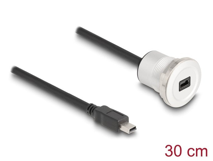 Delock Usb2.0 Mini-B Einbaubuchse Mit Cablep. St. Alu. 30cm