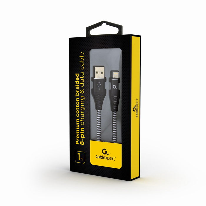 EAN 8716309106009 - Gembird CC-USB2B-AMLM-1M-BW cable de conector Lightning Negro, Blanco imagen 1