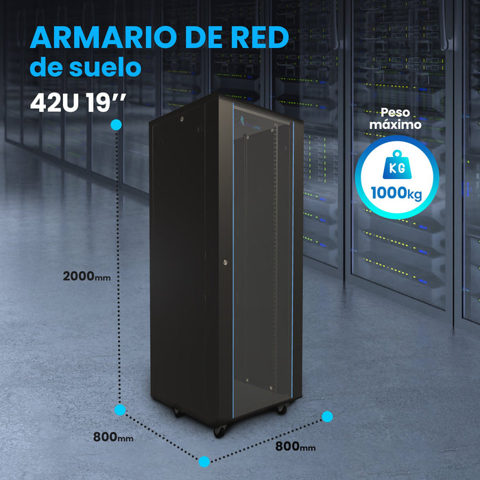 EAN 5903148914459 - Extralink 42U 800X800 STANDING RACKMOUNT CABINET BLACK Rack o bastidor independiente imagen 8