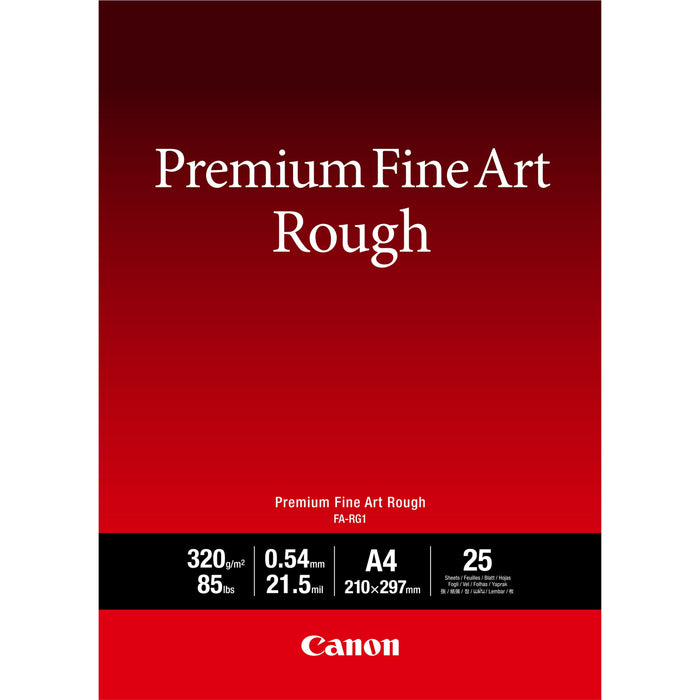 Canon Premium Fa-Rg1 Rugoso 21 5 Mm A4 (210 X 297 Mm) 320 G/M² 25 Hoja(S) Papel Artístico Para Imageprograf Pro-1000