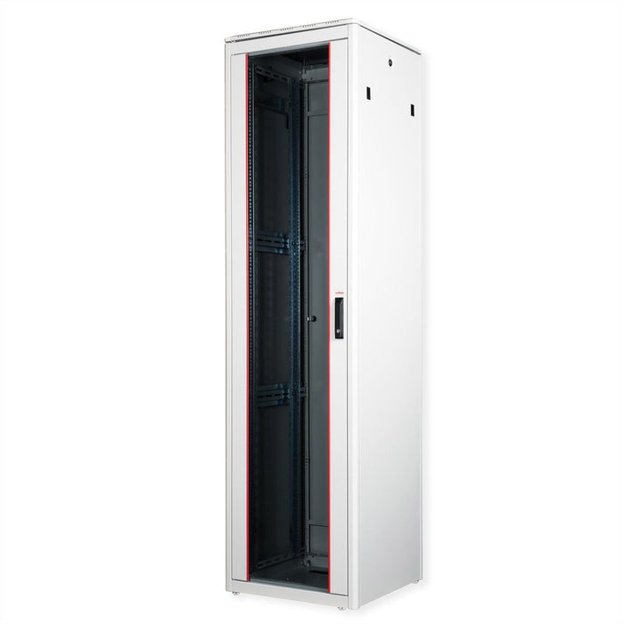 Roline 19-Zoll Netzwerkschrank Pro 47 He, 600x600 Bxt Glastr Grau