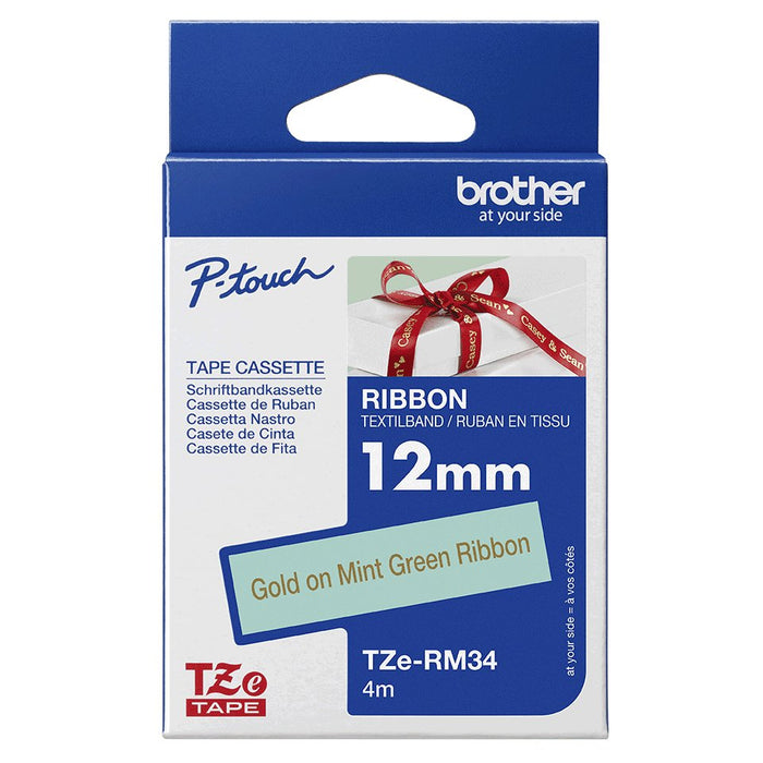 EAN 4977766802369 - Brother TZE-RM34 cinta para impresora de etiquetas Color dorado sobre verde menta imagen 3
