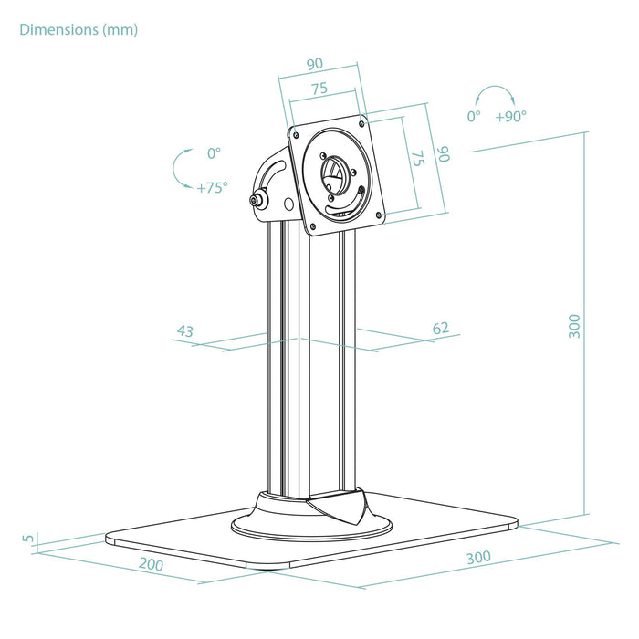 Soporte De Mesa Para Marco Antirrobo De Tablet Tooq Tqatc2601-B Negro