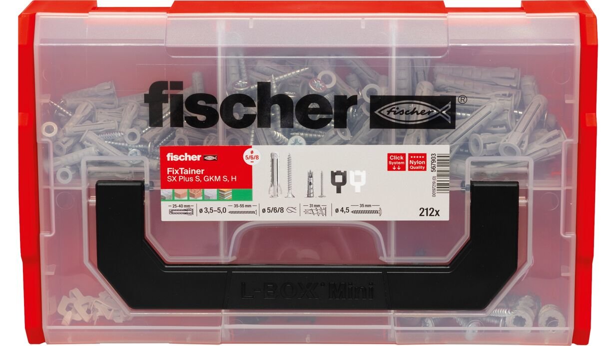 EAN 4048962482294 - Fischer 567903 tornillo de anclaje y taco 128 pieza(s) Juego de enchufes de pared y tornillos imagen 3