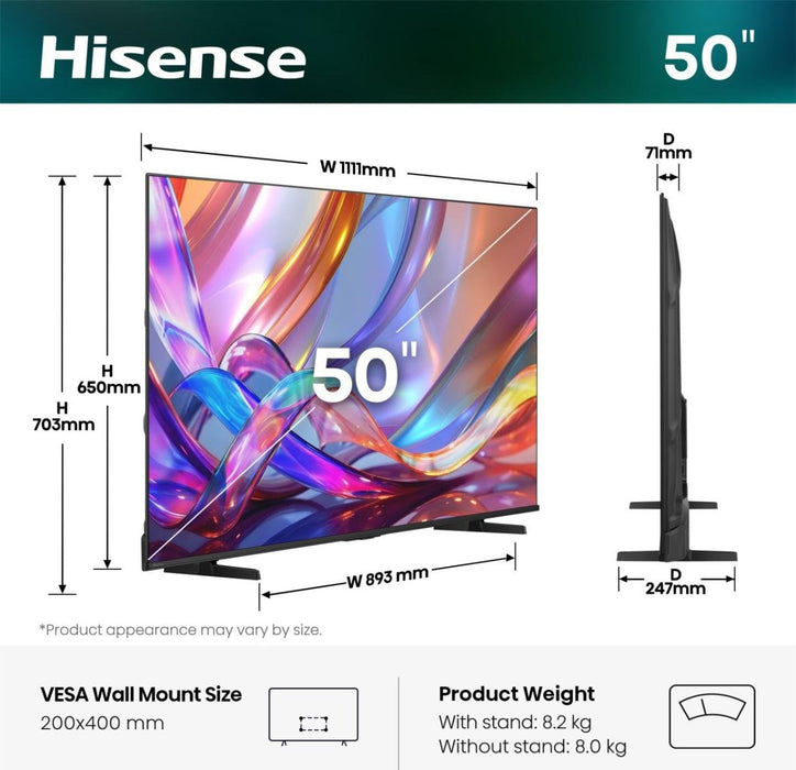 EAN 6942351431116 - Hisense 50Q7S 127 cm (50") 4K Ultra HD Smart TV Wifi Negro imagen 2