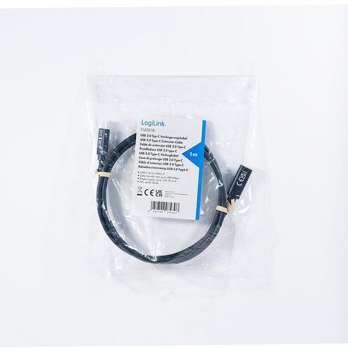 Logilink Usb 2.0 Typ-C Cable C M > Usb-C F, Pd, Negro 1m